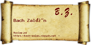 Bach Zalán névjegykártya
