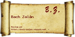 Bach Zalán névjegykártya