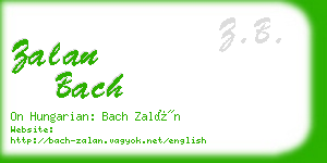zalan bach business card